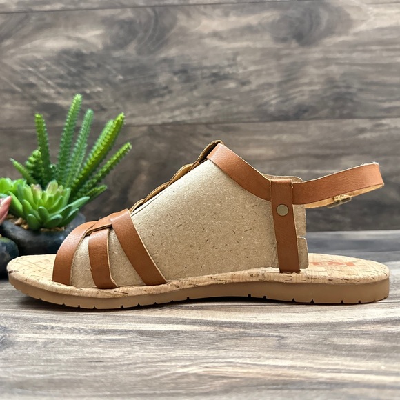 NIB Korks by Kork Ease Sawyer Slingback Strappy Flat Sandal Tan - Picture 6 of 13